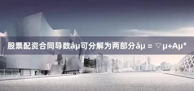 股票配资合同导数âμ可分解为两部分âμ = ▽μ+Aμ*